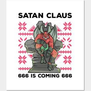 Ugly Christmas Satan Satanic Santa Devil Gothic Occult Goth Posters and Art